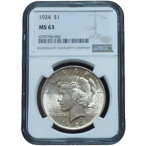 1924 Peace Dollar MS63 NGC