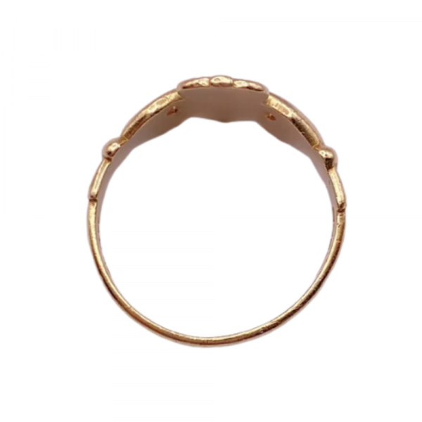 Claddagh Vintage Celtic Ring 14K Solid Gold Unisex Style and Size top view