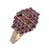 Czech Bohemian Garnet Ring Gold on 900 Silver 3.36 Carat TW side view