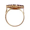Czech Bohemian Garnet Ring Gold on 900 Silver 3.36 Carat TW top view