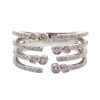 Four Row Diamond Negative Space Band White Gold
