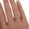 Milgrain Bezel Diamond Stack Band Yellow Gold Worn