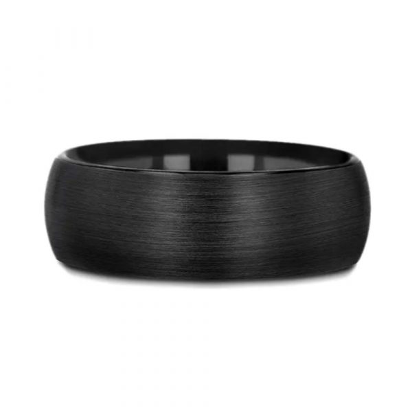 RAIDER Black Brush Finished Men's Wedding Band - Tungsten (2)