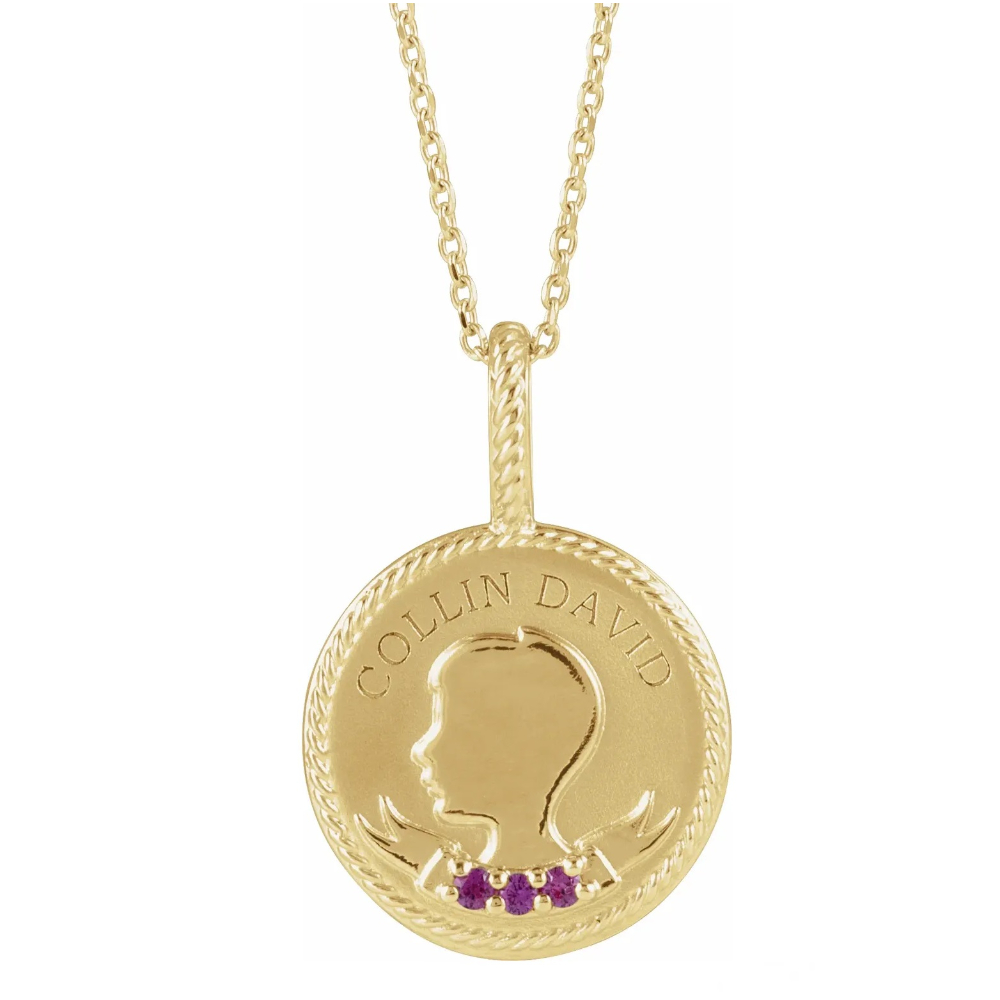Engravable Boy Silhouette Gold Necklace 16-18″