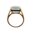 11 Carat Green Blue Aquamarine Solitaire Ring Yellow Gold Profile