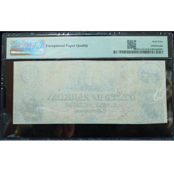 1863 $3 Tallahassee Florida Obsolete Currency PMG 64 EPQ