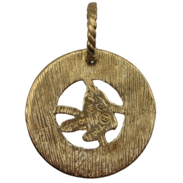 Baseball Boston Red Sox Sports Pendant / Charm 14k Yellow Gold MLB Back