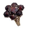 Bohemian Garnet Cluster Ring 14K Gold 7.30 Carat, Seven Stone side