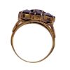 Bohemian Garnet Cluster Ring 14K Gold 7.30 Carat, Seven Stone top view