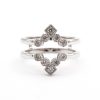 Chevron Bohemian Diamond Ring Guard White Gold