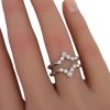 Chevron Bohemian Diamond Ring Guard White Gold Worn