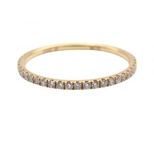 Delicate Thin Diamond Band .25 carat Yellow Gold