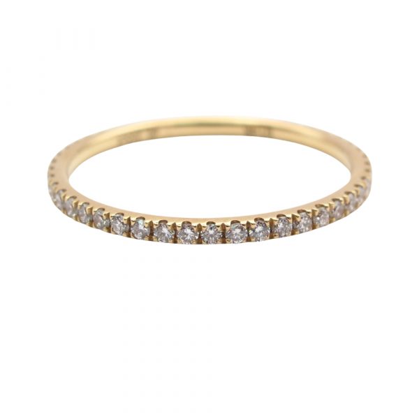 Delicate Thin Diamond Band .25 carat Yellow Gold