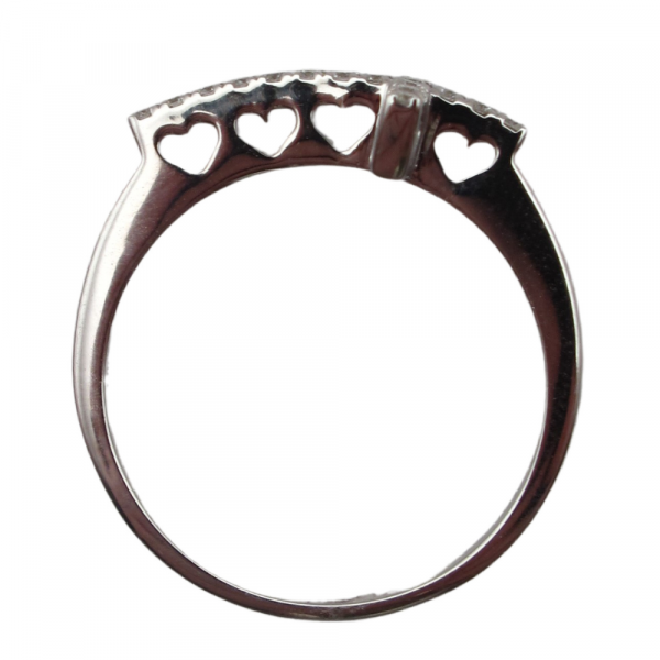 Gold Sideways Cross Ring with heart detail