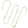 Long Geometric Layering Chain Link Station Necklace 14K Yellow Gold ~ 27