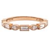 Marquise Baguette Diamond Stack Band Rose Gold