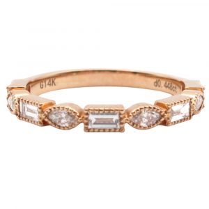 Marquise Baguette Diamond Stack Band Rose Gold