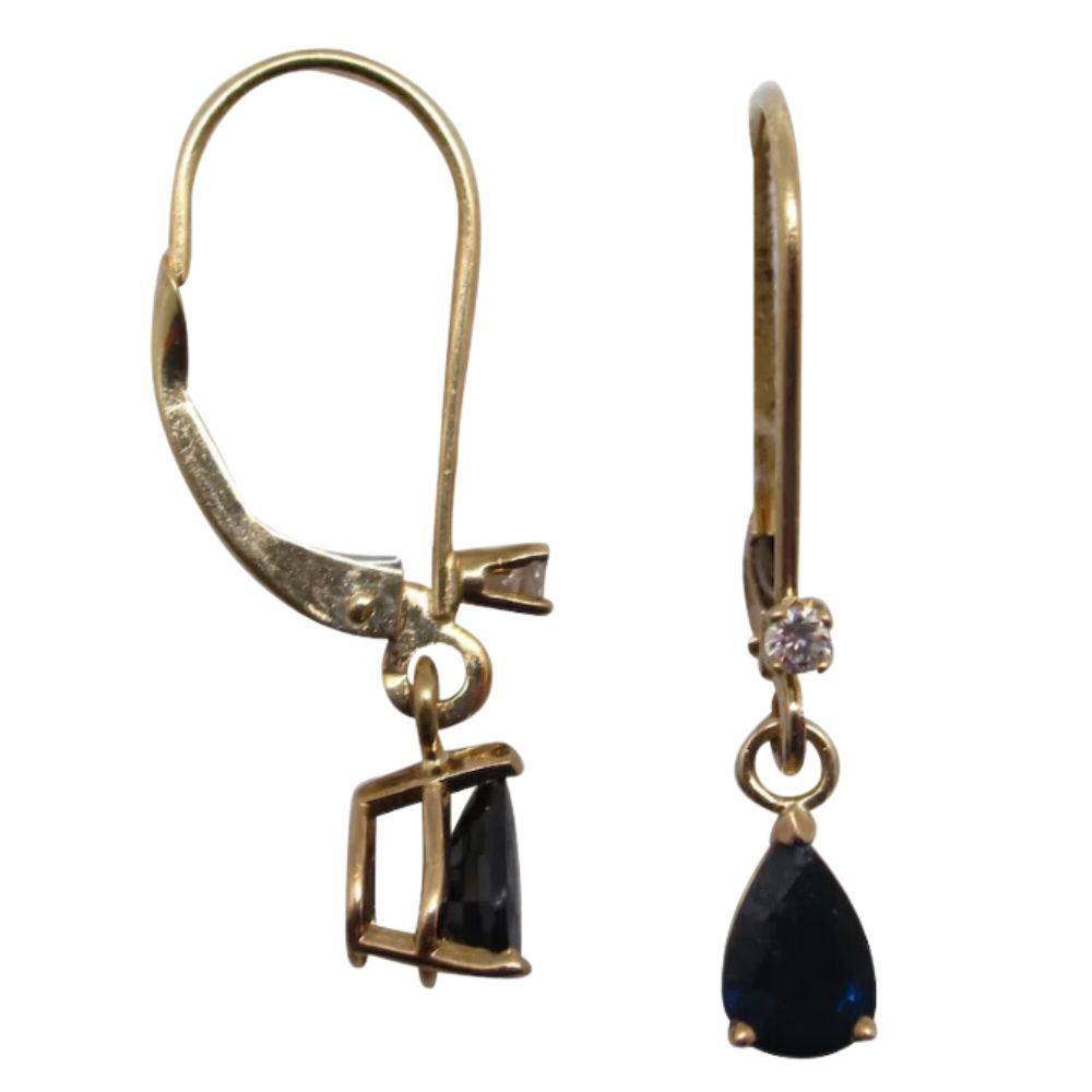 Sapphire and Diamond Dangle Earrings