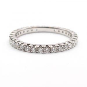 Size 6.5 Diamond Eternity Band White Gold .68