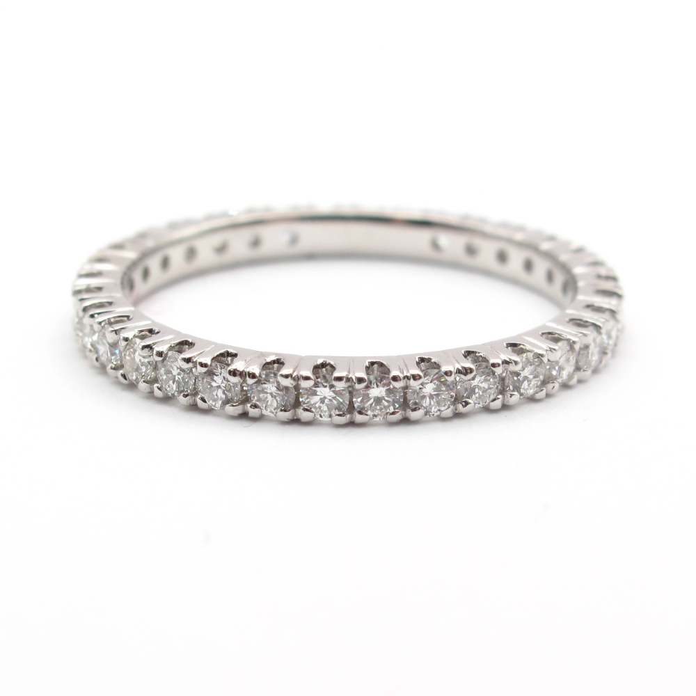 Diamond Eternity Wedding Anniversary Band .68 ctw 14k White Gold