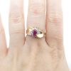 .72 ctw Ruby & Diamond Bypass Ring 10K Yellow Gold hand comparison