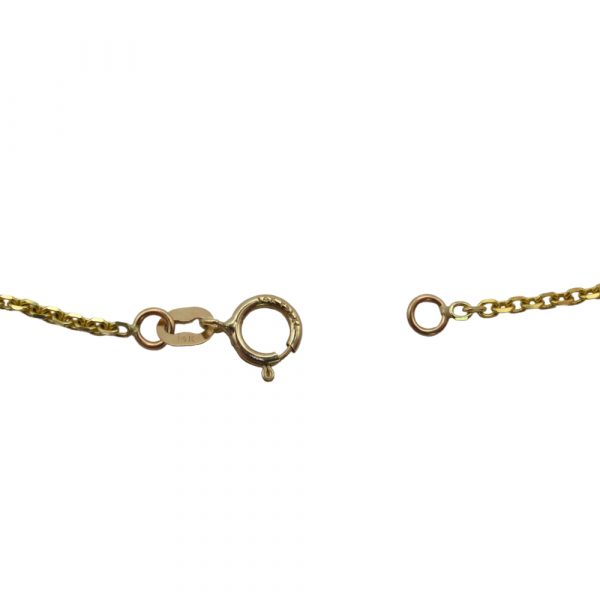 Cultured Pearl Station Cable Chain Link Necklace 14K Yellow Gold Clasp Hallmark