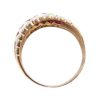Ruby and Diamond 1.73 ctw Band Ring 10k Gold Two-Tone top view