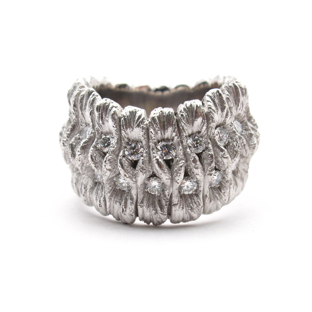 Custom Made Statement Diamond Eternity Band 18k White Gold