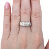 Art Deco Diamond .50ct Band 18k White Gold Worn