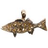 Custom Sea Bass Detailed Sport Fish Pendant 14K Yellow Gold Back