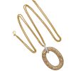 Roberto Coin Cognac Pave Oval Pendant & Necklace 18k Full