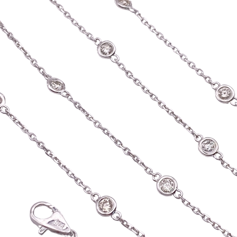 Diamonds by The Inch Necklace .98 ctw 14k White Gold