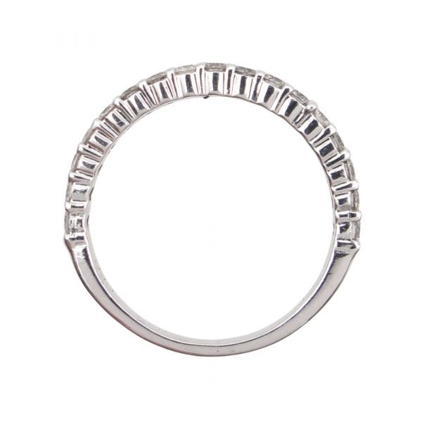 17 Diamond Straight Wedding Band Half Carat White Gold Profile