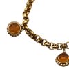 Sun face charm round link bracelet 14K charm