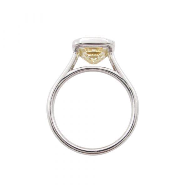 3 carat Yellow Emerald Diamond Solitaire Profile