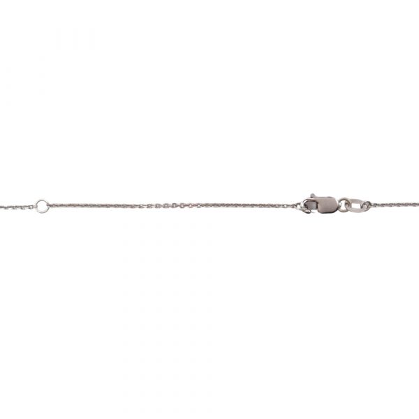 Single Round Diamond Station Necklace White Gold .50ct Clasp