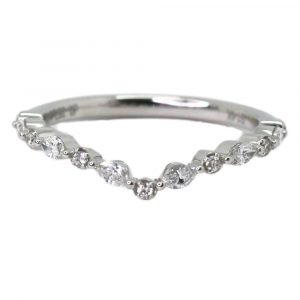0.28ctw Marquise & Round Chevron Band Ring 14K