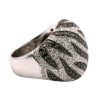 1.65ctw Black & White Diamond Zebra Dome Ring side
