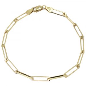 3.6mm Paperclip Bracelet, Yellow Gold