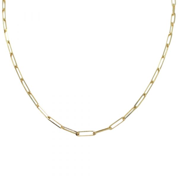 Yellow Gold 2.7mm Paperclip Chain, 16”
