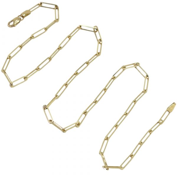 Yellow Gold 2.7mm Paperclip Chain, 16” full