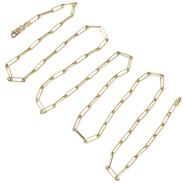Yellow Gold 2.7mm Paperclip Chain, 22” full