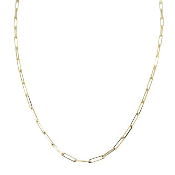 Yellow Gold 2.7mm Paperclip Chain, 24”
