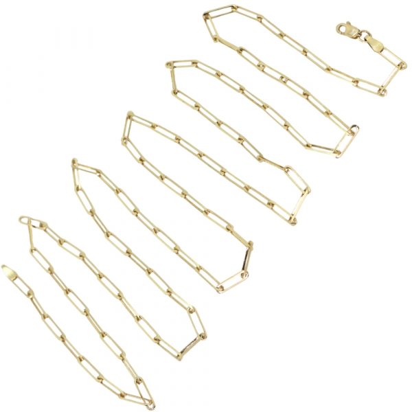 Yellow Gold 2.7mm Paperclip Chain, 30” full