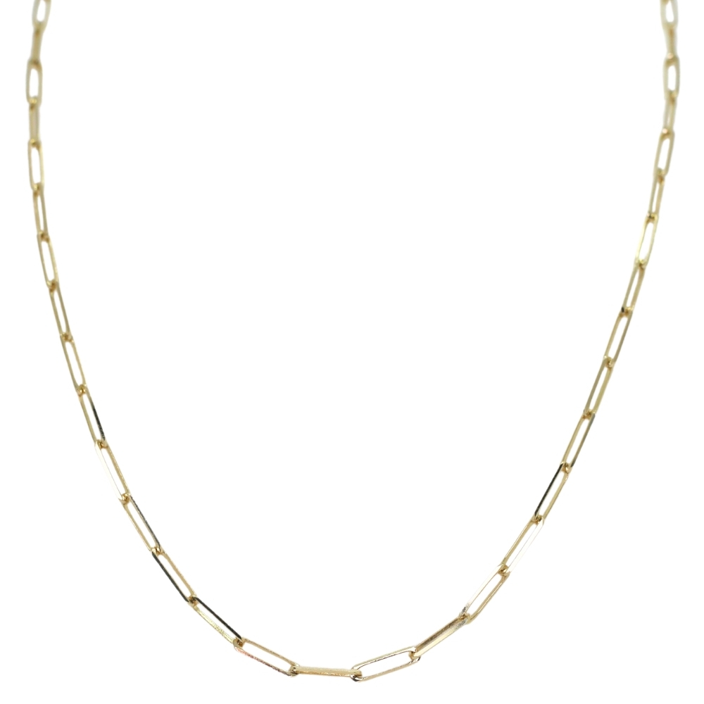 Yellow Gold 2.7mm Paperclip Chain, 30”