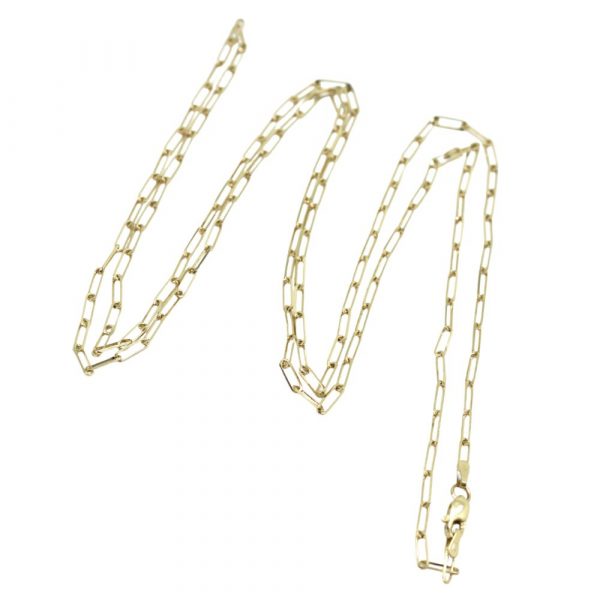 Yellow Gold 2mm Paperclip Chain, 20” full
