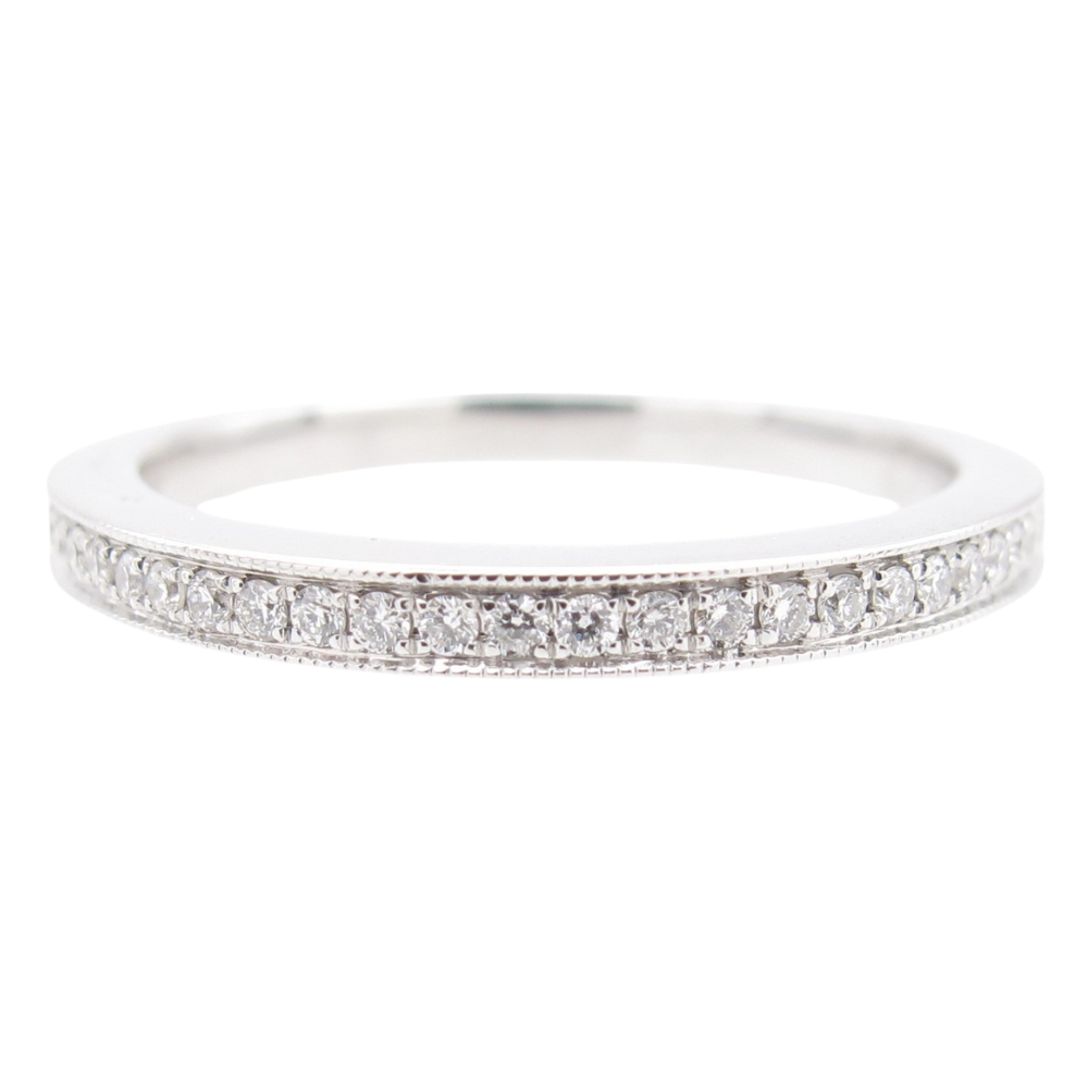 0.15ctw Diamond Milgrain Band Ring 14K