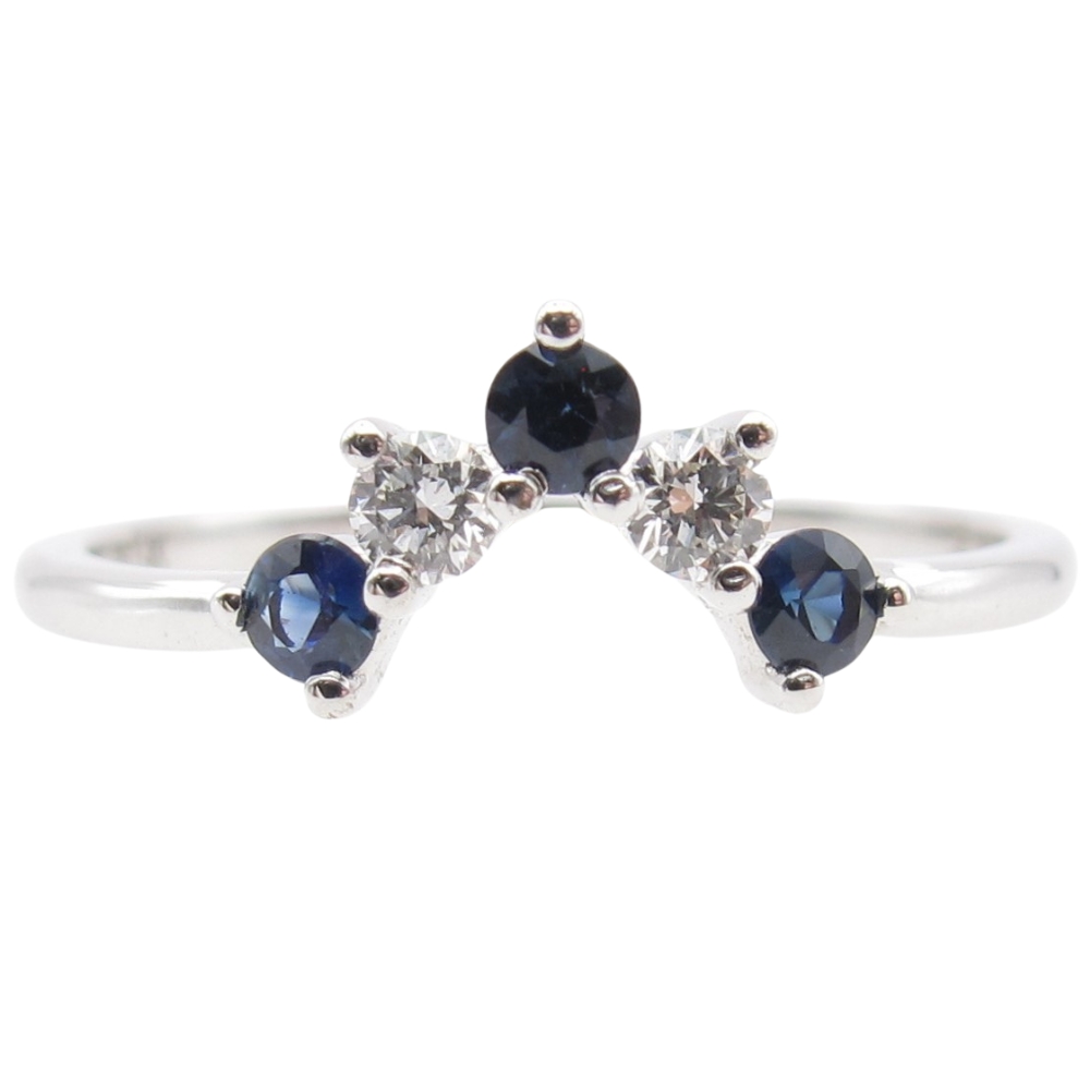 0.31ctw Sapphire & Diamond Band Ring 14K