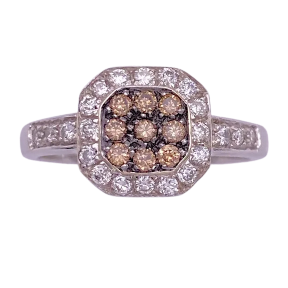 Le Vian .82ctw. Chocolate and Vanilla Diamond Ring 14K White Gold