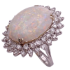 Natural OPAL Double Diamond Halo Ring 4.92 ctw 14K White Gold (2)
